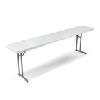 OEF Furnishings OEFBT-SEM1896 Commercial-Grade Premium Industrial Seminar Folding Table with Thick Blow-Molded Top and 16-Gauge Cantilever Steel Legs (Seminar, 18" × 96", Speckled Gray Top)
