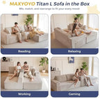 MAXYOYO Couch, 104-Inch L-Shape Sectional Sofa, Right-Facing Chaise