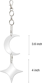 Keep Birds Away Mirror Disc, Hanging Reflectors to Scare Birds Away from Your House and Garden, 16 Moon-Star Discs