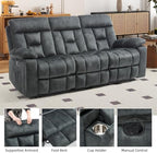 EBELLO 2 Pieces Recliner Sofa Couch Furniture Set, Overstuffed Reclining Loveseat Recliner Couch and Wide 3PC Bonded Sofa Set for Living Room, Dark Greenish-Grey