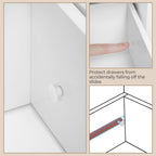 Yaheetech Bathroom Storage Cabinet, 12" W Slim 4-Drawer Design, White | Narrow Freestanding Organizer for Small Spaces, Beside Toilet or Vanity, Beadboard Tower, 32.5"H, P2 MDF, Water-resistant