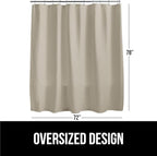 GORILLA GRIP Waffle Shower Curtain, Thick Weighted Fabric, 72x78, Wrinkle and Rust Resistant, Classic Hotel Quality Design, Heavy Duty Long Curtains for Bathroom Showers, Bath Tubs, Machine Wash Beige