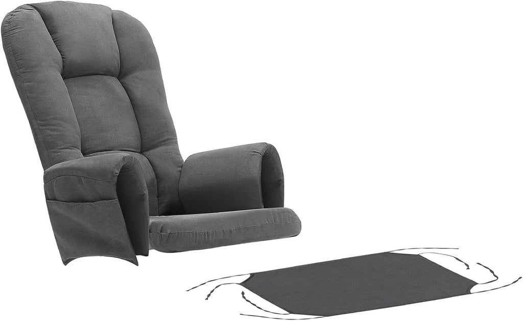 5 PCS Replacement Cushions for Glider Rockers - Thickened Non-Slip Cushions Set with Ottoman Cover & Storage Pocket, Washable & Supportive for Ultimate Comfort