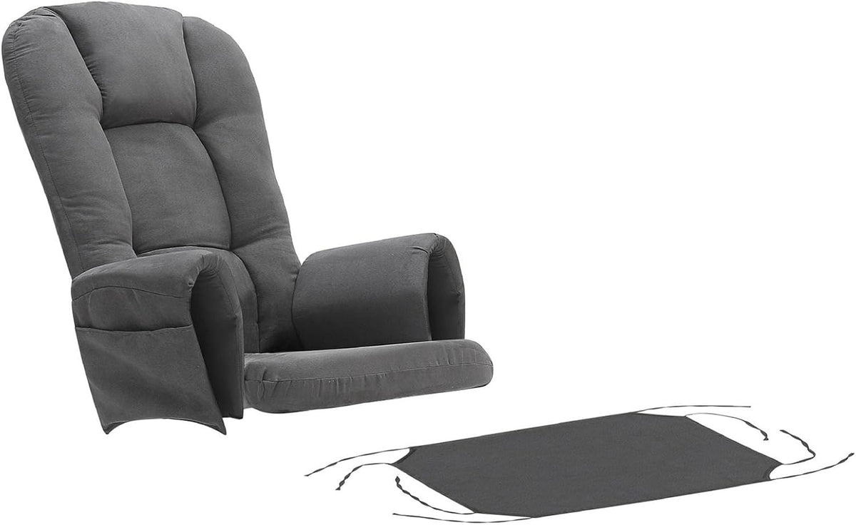 5 PCS Replacement Cushions for Glider Rockers - Thickened Non-Slip Cushions Set with Ottoman Cover & Storage Pocket, Washable & Supportive for Ultimate Comfort