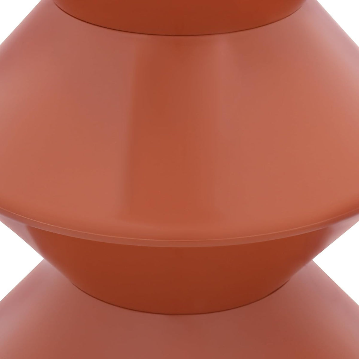 17.7 inch Modern Round Side Table Round End Table, Pedestal Circle Accent Tables Geometric Coffee Table Hourglass Shaped Sofa Stool for Living Room Bedroom Office Apartment Yards, Orange