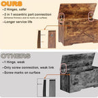 Timberer 31.5" Storage Chest, Wooden Storage Bench, Entryway Shoes Bench | Storage Trunk with 2 Safety Hinges, for Living Room, Bedroom, 15.7 x 31.5 x 18.9 Inches, Rustic Brown