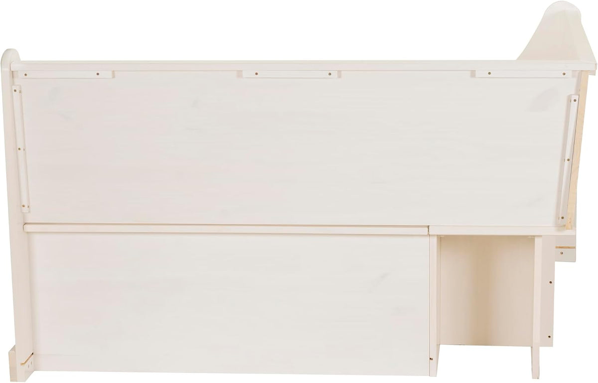 Linon Harris White Corner Breakfast Nook - Nook Only, Table is NOT included! 20.88D x 61.88W x 36.63H in