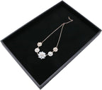 Black Velvet Stackable Jewelry Tray Showcase Display Stackable Necklace Bracelet Ring Showcase Display Empty Plate (2 Pack)