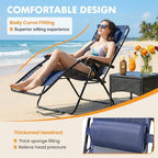 NEWBULIG Zero Gravity Chairs Set of 2, Lounge Chair Folding Portable Adjustable Camping Recliner with Adjustable Pollow, Mesh Back, Cup Holder Trays Lawn Patio Chair for Pool Beach