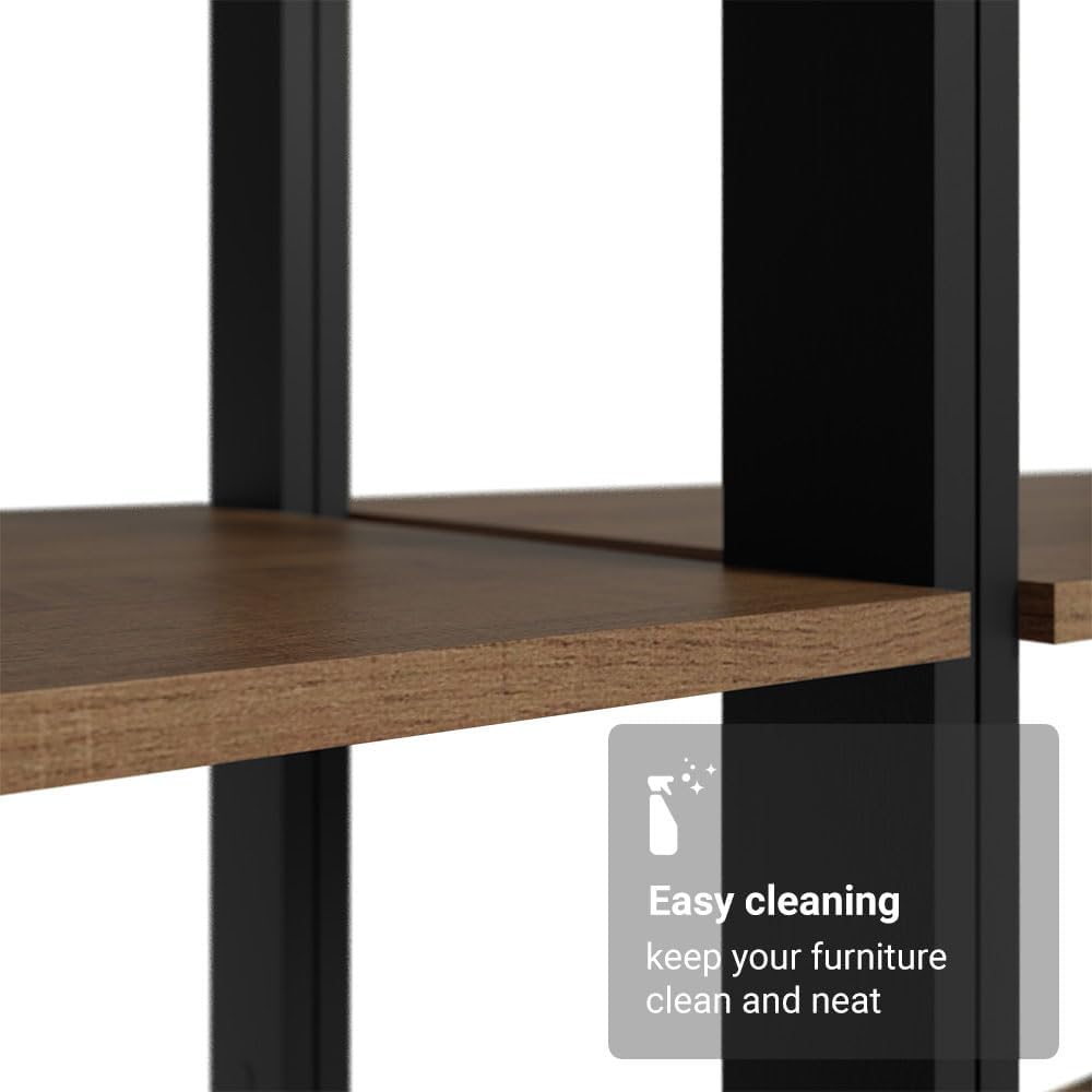 Madesa Kitchen Pantry Storage Rack with 2 Drawers and Open Shelves 74" L Multiuse Modular Cabinet for Kitchen Organization - Black/Brown