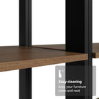 Madesa Kitchen Pantry Storage Rack with 4 Drawers and Open Shelves 78" L Multiuse Modular Cabinet for Kitchen Organization - Black/Brown