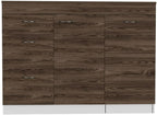 Grecia Kitchen Base Cabinet, 3 Drawers, 2 Shelves - White/Dark Walnut