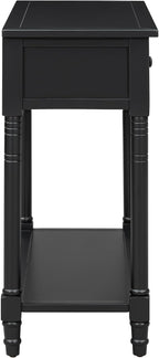 Knocbel Antique Entry Console Table with 2 Drawers & Bottom Open Shelf, Wood Sofa Tables for Entryway Hallway Living Room, 35.34" W x 13.8" D x 30.25" H, Black