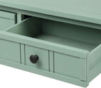 Knocbel Antique Entry Console Table with Drawers & Bottom Open Shelf, Wood Sofa Tables for Entryway Hallway Living Room, 35.43" W x 13.8" D x 30.25" H, Retro Blue
