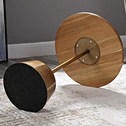 Telephone Table, Solid Wood Sofa Side Table Pedestal Tables Sofa & Console Tables Telephone Tables Round Living Room Side Table(Color:Wood Color,Size:15.7415.742