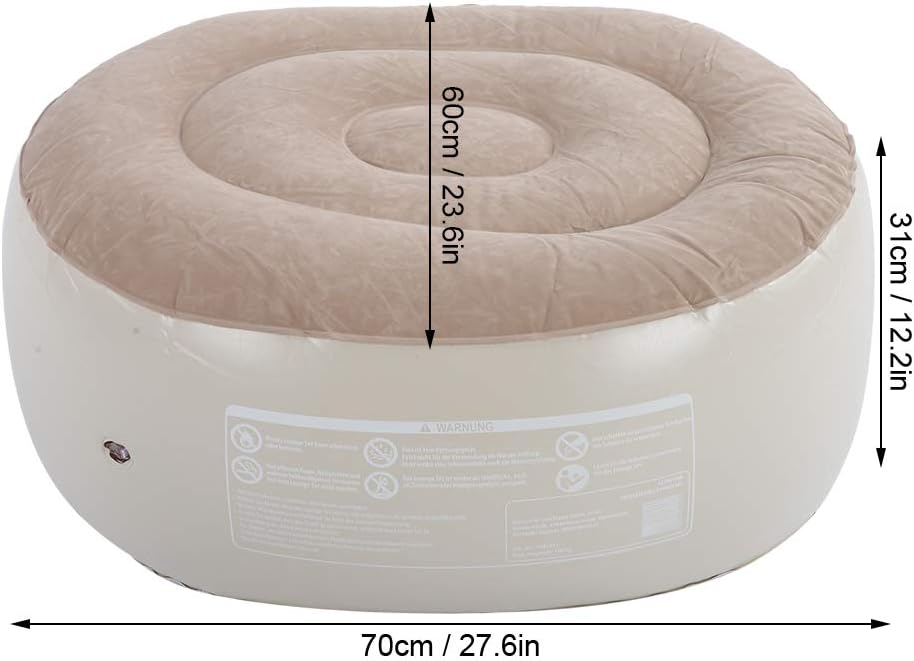 Portable Inflatable Stool for Camping and Hiking, 2-in-1 Multifunctional Inflatable Seat as Chair & Footrest, Made of Soft PVC, Compact Blow-Up Design for Travel, Office, Garden