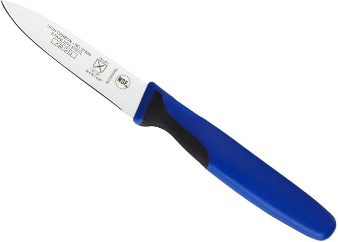 Mercer Culinary Millennia Colors 3-Inch Slim Paring Knife, Blue