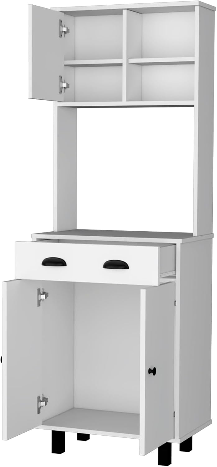 Emily White 1-Drawer Kitchen Pantry