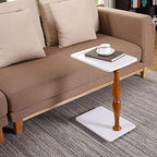 Telephone Table, Marble Sofa Side Table,Magazine Table,Telephone Table,Square Mobile Coffee Table(Color:White,Size:16.7311.6123.62in)