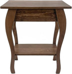 Peaceful Classics Wooden End Table- Amish Handmade Slim Side Table for Living Room, Bedroom, Entry Way, & Hallway, Thin Narrow End Table with 2-Tiered Shelves for Display & Storage (Special Walnut)