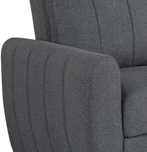 Serta Galway 66.5" Convertible Sleeper Loveseat, Full Size, Dreamcoil Comfort, FingerGuard Pinch Point Protection, Boucle Fabric, Charcoal