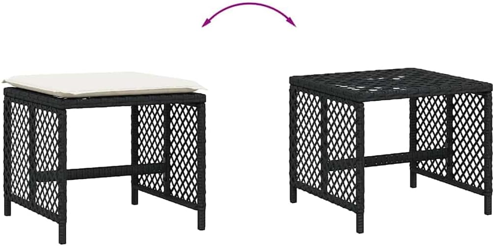 Garden Stool Set of 4 Black 14.2 in