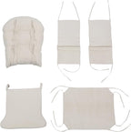 5Pcs Velvet Glider Rocker Replacement Cushions Set with Side Storage Pockets Washable & Non Slip Beige