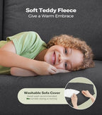 Welzona Loveseat, 51" Small Couch, Teddy Love Seat, Small Loveseat Sofa | Comfy Teddy Fabric, Tool-free Setup, Washable Covers, All-wood Small Sofa Couch for Living Room, Bedroom, Small Spaces, Grey