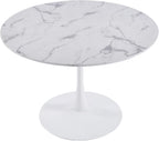 Mid-Century Round Tulip Table, 42" Tulip Dining Table with Sturdy Pedestal Base, Ideal for Kitchen, Small Spaces, Office and Cafe