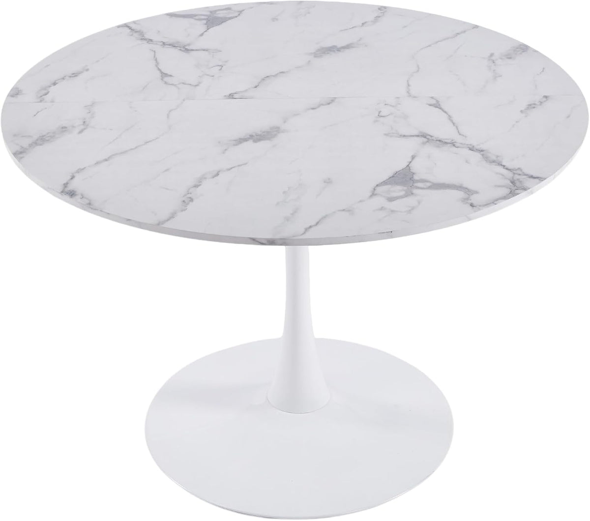 Mid-Century Round Tulip Table, 42" Tulip Dining Table with Sturdy Pedestal Base, Ideal for Kitchen, Small Spaces, Office and Cafe