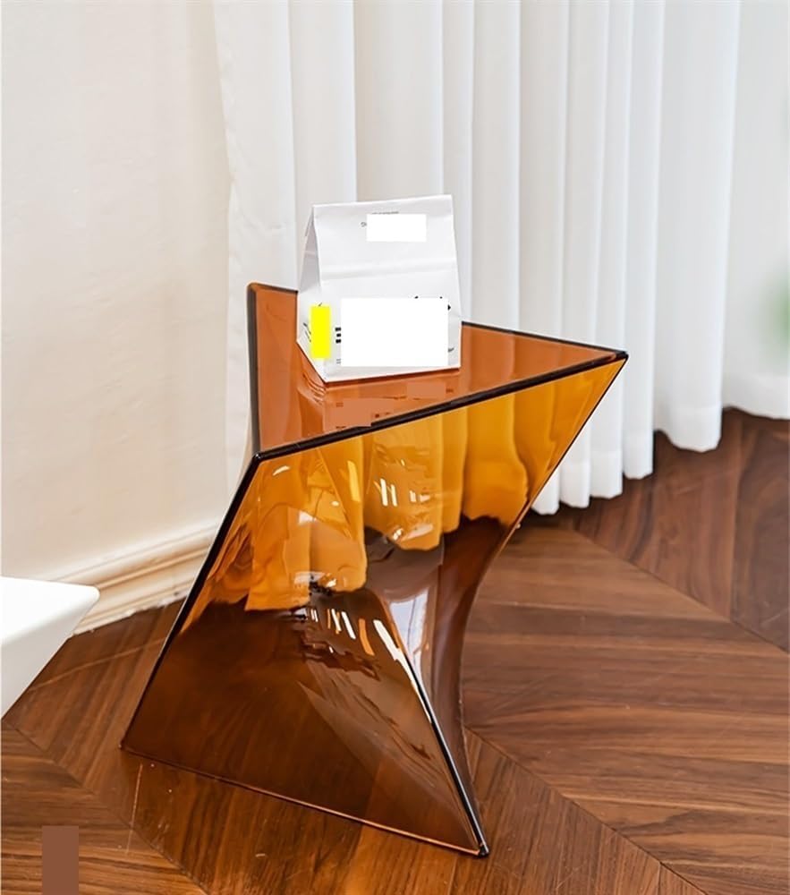 Modern Acrylic Coffee Table, Stackable End Tables Living Room, Clear Plastic Corner Side Table, Acrylic Nightstand for Living Room, Bedroom, Study, Patio(Transparent)
