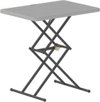 FanttikOutdoor Small Folding Table Quick Adjust 3 Heights, TV Tray, Dining | 2-Second One-Handed Adjustable Height, Foldable Laptop Desk, 3.2" Folded, No Assembly, 28 inch, 1 Pack, Grey Zeta X1 Pro