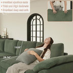 EASE MOOSE Oversized Modular Sectional Sofa with Ottoman, Modern Luxury Wide Deep Modular Couch, U Shaped Couch for Big Spaces Living Room,Green