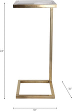 Home Decor End Table, Side Table, or Night Stand - Metal C-Shaped Accent Table with Marble Top Perfect for Big or Small Spaces - A Modern Accent for Office, Bedroom, or Living Room - 24" White & Gold