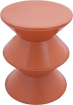 Round Side Table,Modern Hourglass Shaped Accent Stool, Minimalist Sofa Side Table Round Small Coffee End Table for Living Rooms, Bedrooms,Offices (Orange)