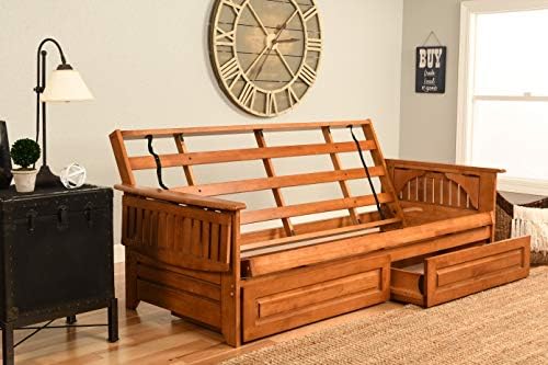 Kodiak Furniture Phoenix Futon in Barbados Finish, Full, Suede Peat