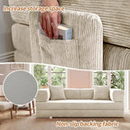 78.8" Couch for Living Room, Futon Sleeper Sofa Bed | Convertible Sofa Bed, Corduroy Pull Out Couch Loveseat with Storage Pocket, Modular Design, No Assembly, White
