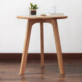 Solid Oak Wood Small Round Nightstand Side Table for Living Room, Rustic Farmhouse Bedside Table Night Stand Side End Table with 3 Legs for Small Spaces Bedroom Living Room (Natural)