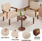 FAGAGA Accent Chairs Set of 2, 2 Solid Wood Armchairs with Side Table | Living Room Chairs with Soft Thicken Cushion, Comfy Reading Chair for Bedroom, Waiting Room, Home Office, Easy Assembly