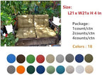 QILLOWAY Outdoor Chair Cushion for Patio Furniture, Waterproof Patio Cushions Set of 2 with Ties, Fade Resistant Replacement Pads for Outdoor Rocking Chairs,Charcoal Grey,Black