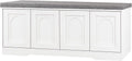 DINZI LVJ Shoe Storage Bench with Cushion, Door, White 47.2" LX17.7 H | Entryway Bench, 2-Tier Cabinet Bench, Widened Cubby, Fully Adjustable Shelves for Boots, Easy Assembly, Farmhouse, Bedroom