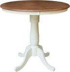 IC INTERNATIONAL CONCEPTS 36" Round Top Wood Counter Height Pedestal Dining Table 35.1" High - Multi-Color