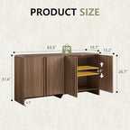 AMERLIFE 63" Fluted Sideboard Buffet Cabinet with Storage
