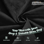 ZurNesfure Bean Bag Chair, Teardrop Large Bean Bag with Filling Black, 3FT | Bean Bag Chairs for Living Room, Washable Comfy Chair with Handle, Fluffy Bean Bag for Reading Gaming Relaxing
