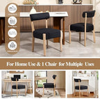 ZJhome Dining Chairs,Set of 2 Mid-Century Modern Wooden Kitchen Chairs with Linen Upholstery - Low-Back Woven Design for Kitchen & Dining Room,Black Fabric