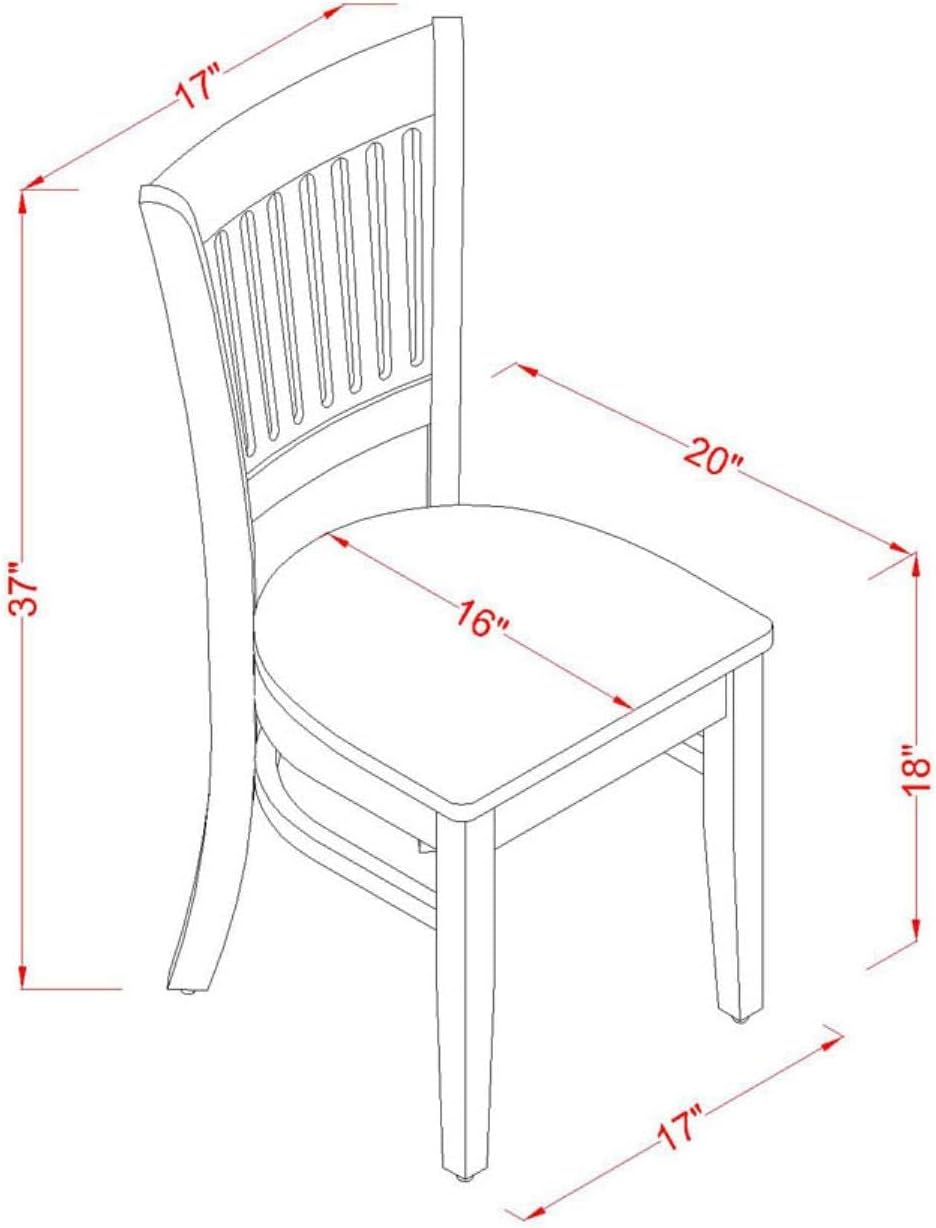 East West Furniture VAC-OAK-W Vancouver Kitchen Dining Chairs - Slat Back Wooden Seat Chairs, Set of 2, Oak