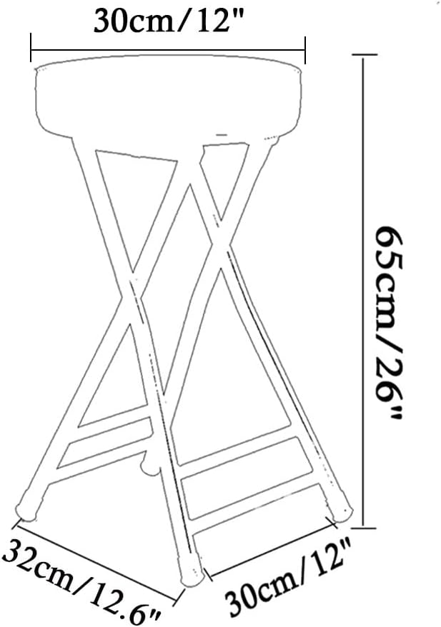 Cushioned Padded Folding Stool, 65cm/26In Padded Counter Height Bar Stool, Indoor and Outdoor Foldable Chair for Adults