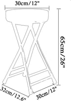 Cushioned Padded Folding Stool, 65cm/26In Padded Counter Height Bar Stool, Indoor and Outdoor Foldable Chair for Adults