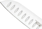Mercer Culinary Millennia Colors Santoku Knife, 7-Inch Granton Edge, Red