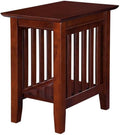 BOWERY HILL Solid Wood Chair Side Table, 22"x14"x22", Walnut Finish, Contemporary Style, Compact Design for Living Room, Bedroom, or Dorm